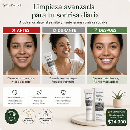 ¿Dientes sensibles o con manchas? Esta pasta Repara y blanquea tus dientes desde adentro + Envío Gratis