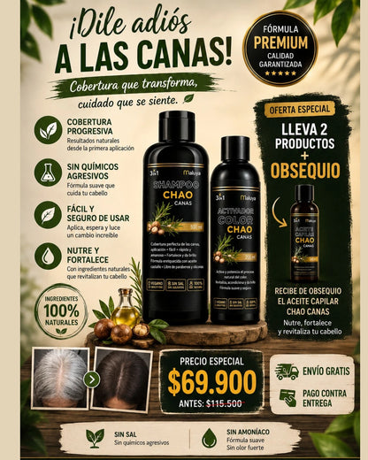 Shampoo Chao Canas +Tratmiento Gratis 2X1 + OBSEQUIO