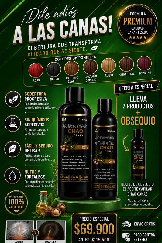 Shampoo Chao Canas +Tratmiento Gratis 2X1